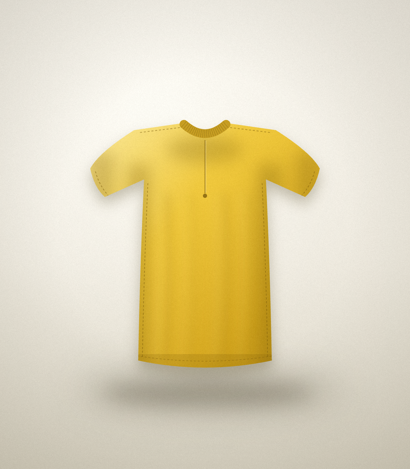 A yellow cycling jersey on a hanger